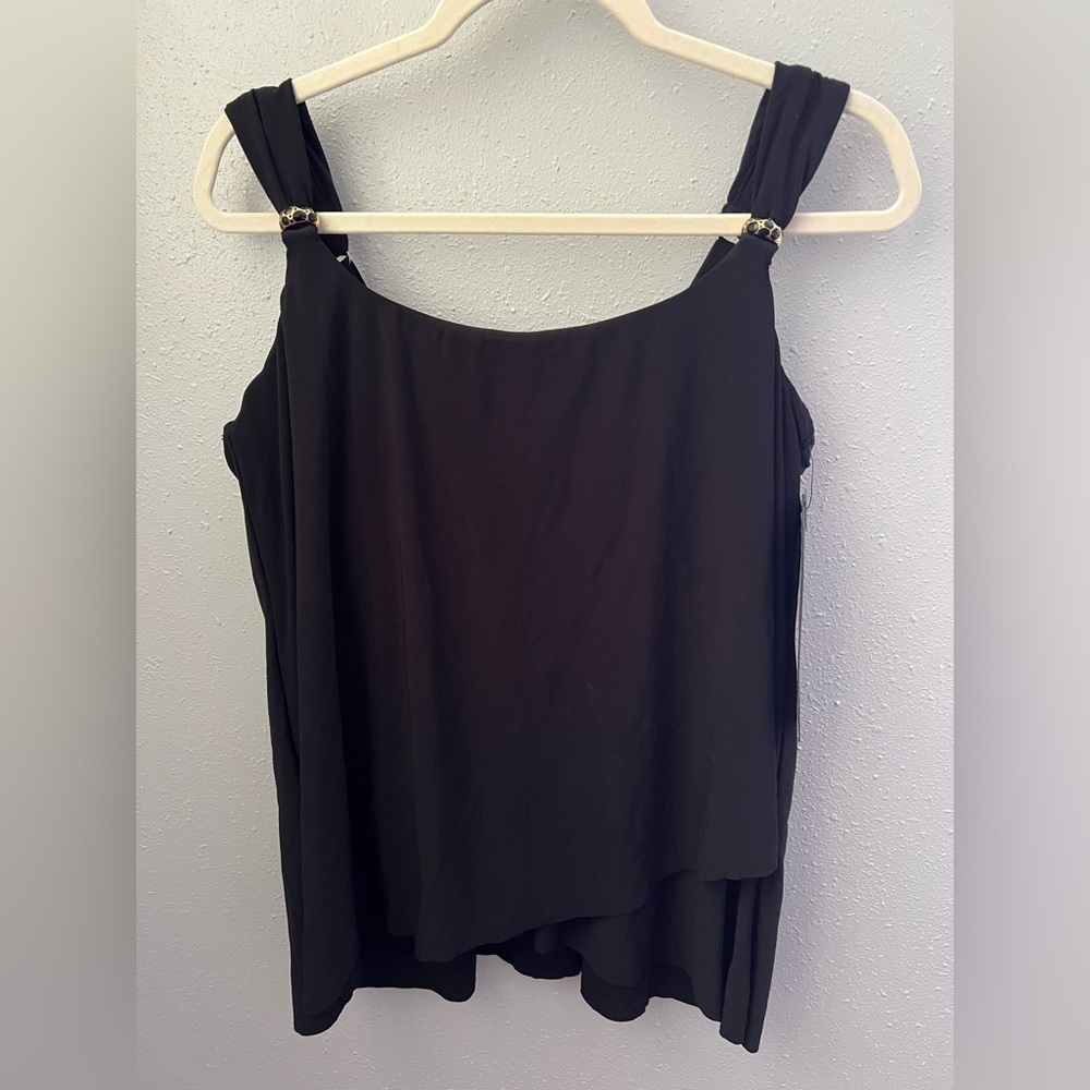 Miraclesuit Dazzle Tankini Top in Black Size 16W New - Picture 5 of 9